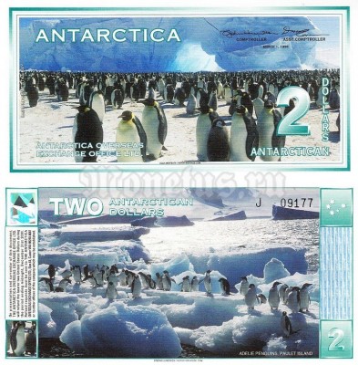 бона Антарктика 2 доллара 1996 год