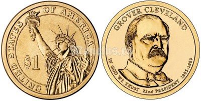 США 1 доллар 2012 год Гровер Кливленд 22-й президент США