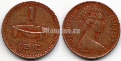 монета Фиджи 1 цент 1973 год
